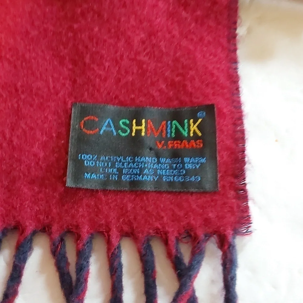 Cashmink Burgundy Red Black Plaid soft Cozy Winter Scarf Shawl Classic Oversized